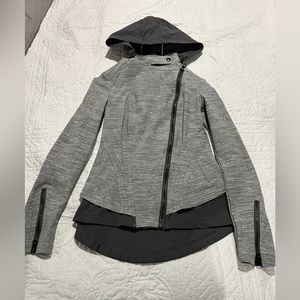 Lululemon size 4 moto style gray jacket.